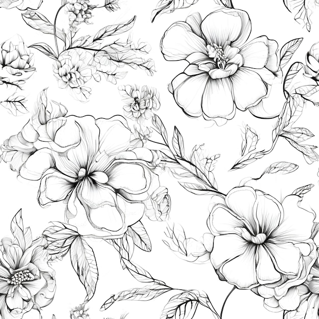 Photo botanical beauty captivating flower drawings