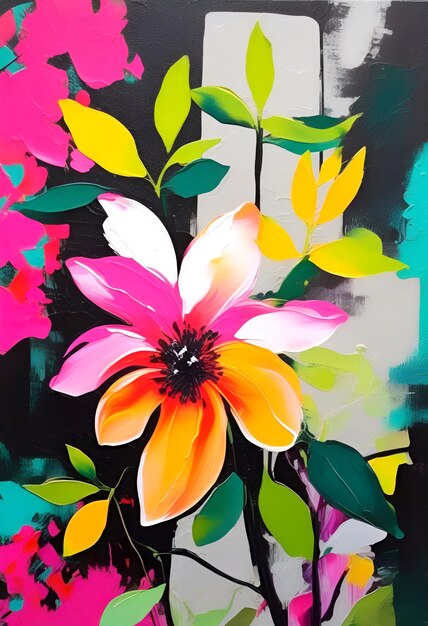 Botanical Colorful Painting Wall Art