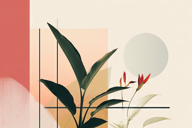 Botanical Forms Rendered in Geometric Lines