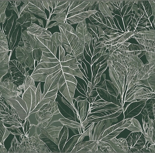 Botanical Leaf Outline Pattern