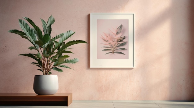 botanical painting featuring a plant and leaf