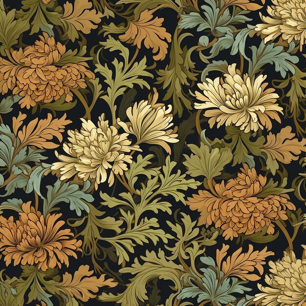 botanical pattern in a vintage style