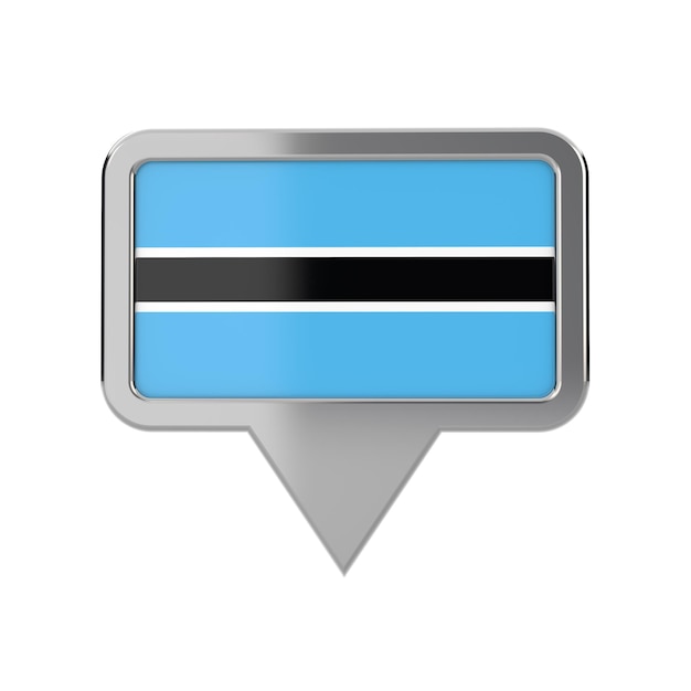 Botswana flag location marker icon 3D Rendering