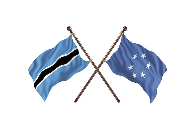 Botswana versus Micronesia Flags Background