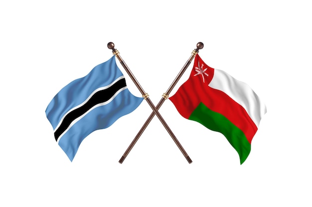 Botswana versus Oman Flags Background