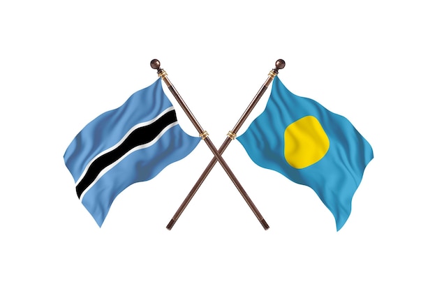 Botswana versus Palau Flags Background