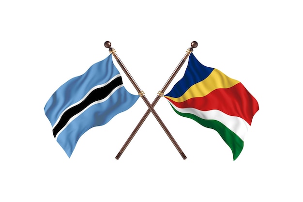 Botswana versus Seychelles Flags Background