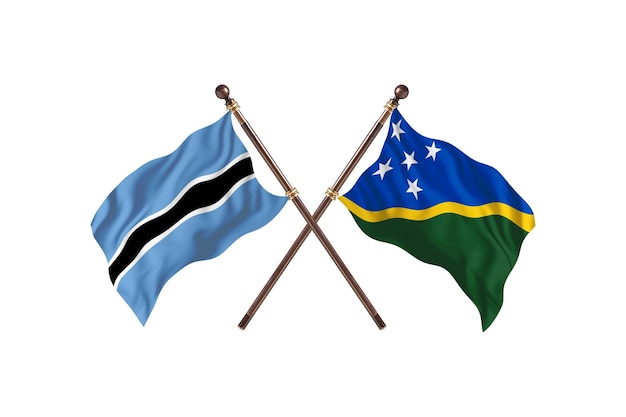 Botswana versus Solomon Islands Flags Background