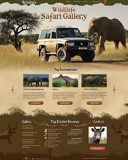 Photo botswana wildlife tour with sticky header effect safari them travel website layout idea designs