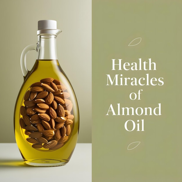 Photo a bottle of almond oil is next to a bottle of pures of pures