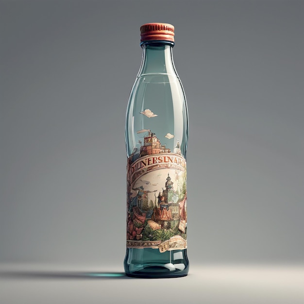 a bottle of apple cider with a picture of a castle on the label