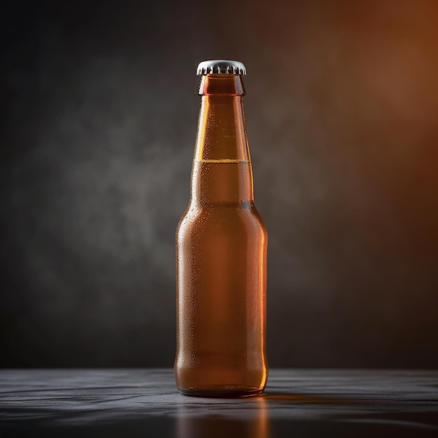 Photo a bottle of beer sitting on top of a table