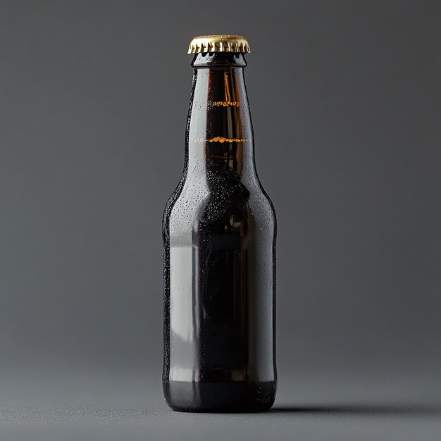 Photo a bottle of beer with a gold cap