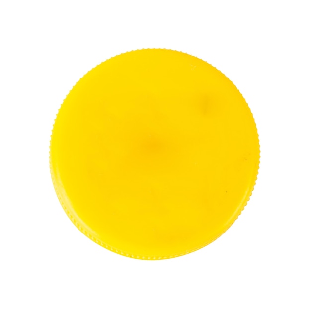 Bottle cap plastic yellow isolated on white background