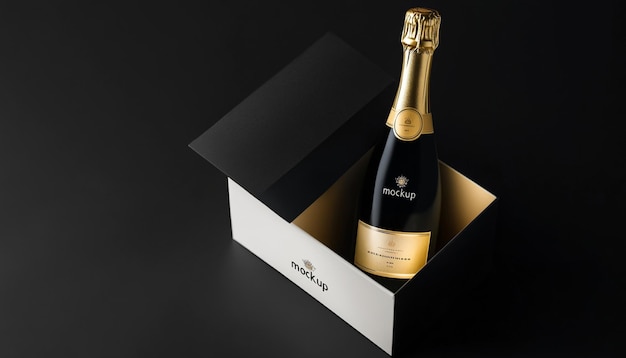 Photo a bottle of champagne in a box that says  champagne