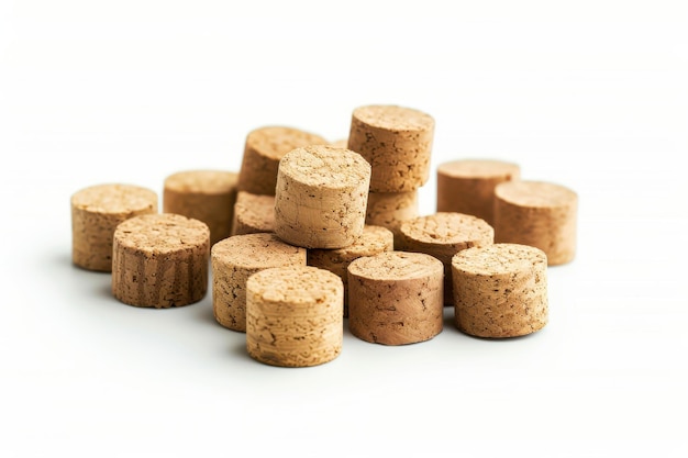 Photo bottle corks isolated in transparent background