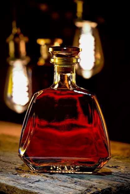 Bottle of expensive cognac