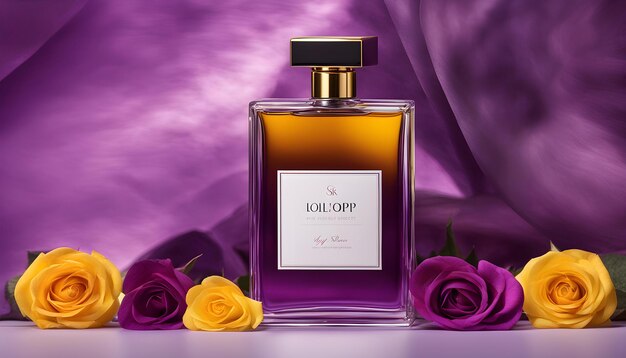 a bottle of fels perfume with roses in the background