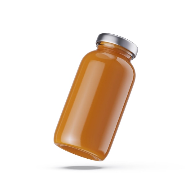 A bottle of honey is shown in front of a white background