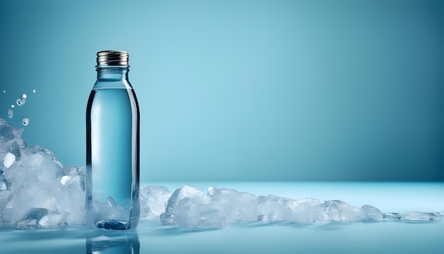 a bottle of ice is laying on a table