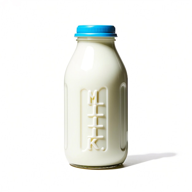 Photo a bottle of klm milk with a blue lid