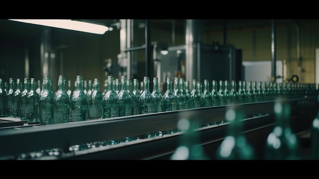 Bottle manufacturing facility generated ai image