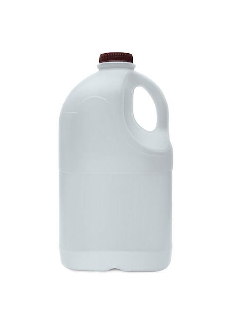 Bottle milk with lid isolated on white background