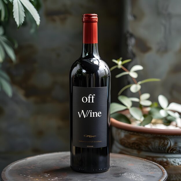 Photo a bottle of off - off wine sits on a round table