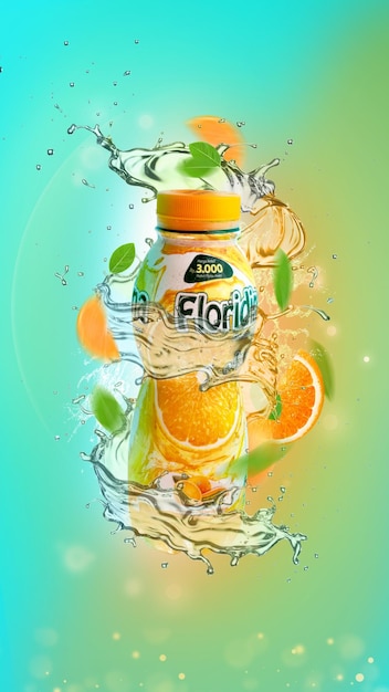 A bottle of orange juice with a splash of water wallpapers that are free for your phone