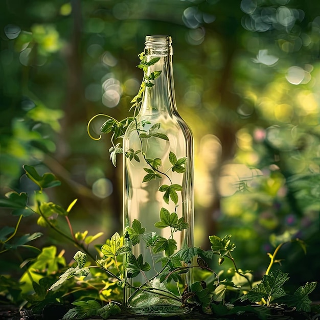 Photo a bottle of parsley sits in the grass