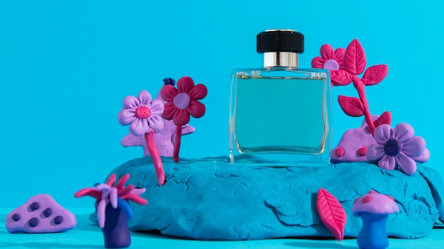 Bottle of perfume based on soil ingredients