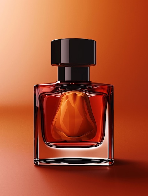 a bottle of perfume with a black top that says  perfume