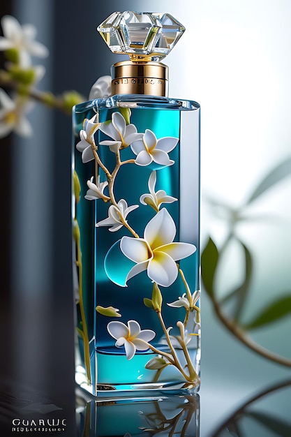 Photo a bottle of perfume with a gold top that says orchid on it