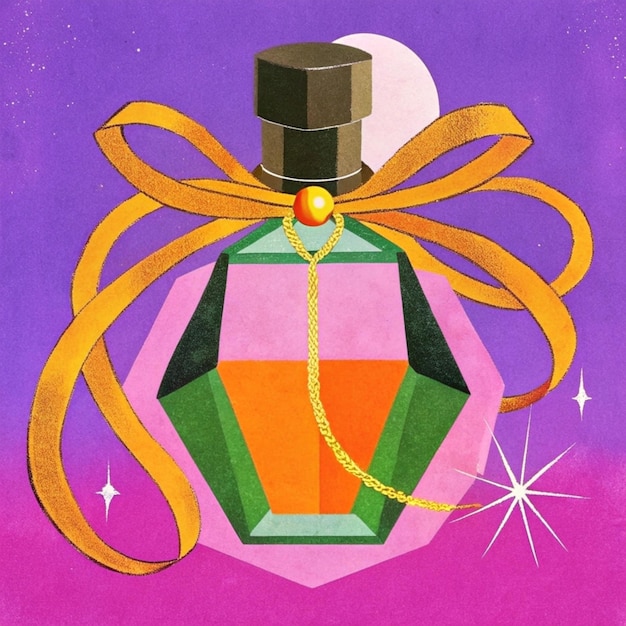 Photo a bottle of perfume with a ribbon that says quot perfume quot