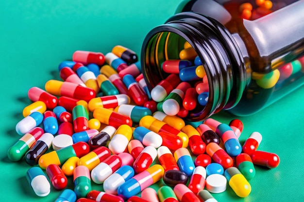 a bottle of pills that is next to a bottle of medicine