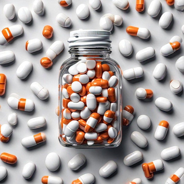 a bottle of pills that is filled with pills