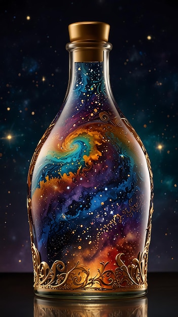 Photo a bottle of the universe