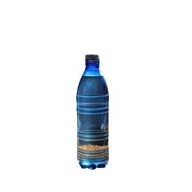 a bottle of water that is blue