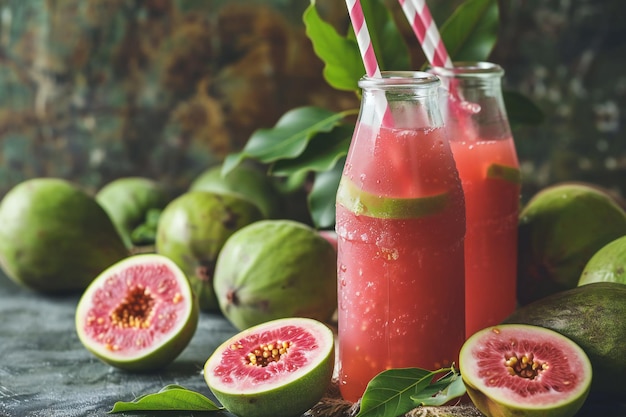 a bottle of water with a straw and a bunch of figs in it