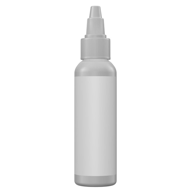 A bottle of white liquid with a white labelRealistic 3D Rendering Mockup