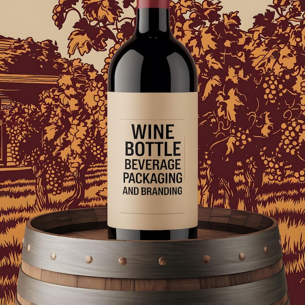 a bottle of wine from wine is on a barrel