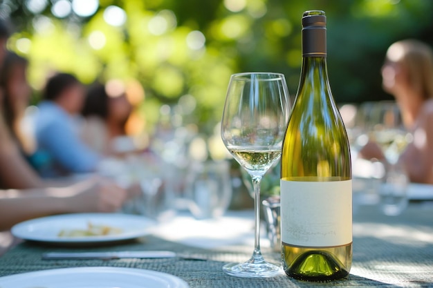 a bottle of wine next to a wine glass on a table