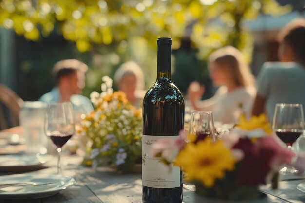 a bottle of wine with a white label that says quot wine quot on it