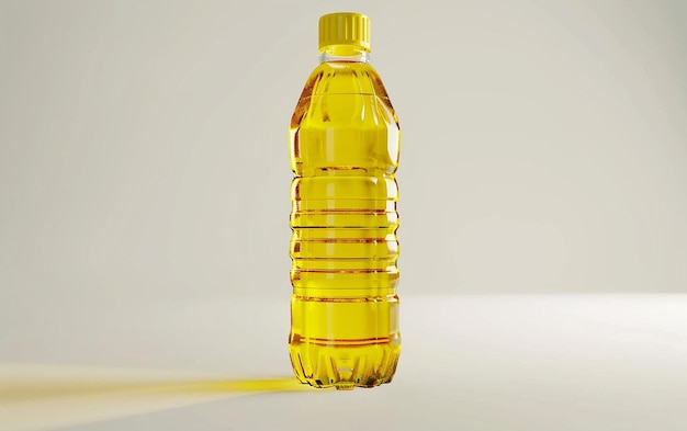 Photo a bottle of yellow liquid with a yellow lid