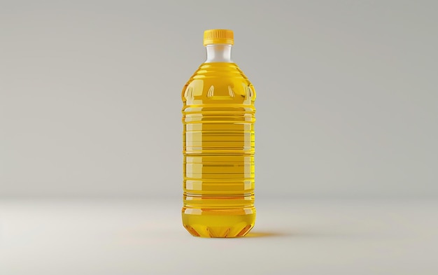 Photo a bottle of yellow liquid with a yellow lid