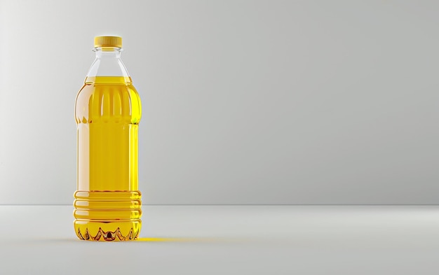 Photo a bottle of yellow liquid with a yellow lid