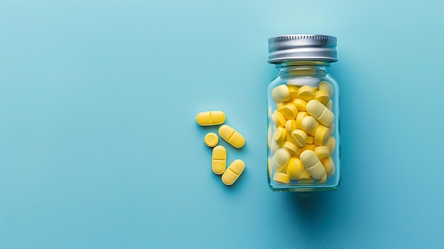 Bottle of Yellow Vitamin Pills