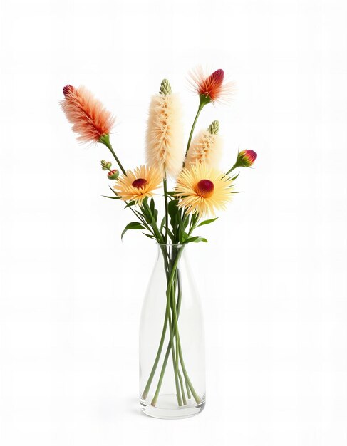 Photo bottlebrush flower vase on a white background