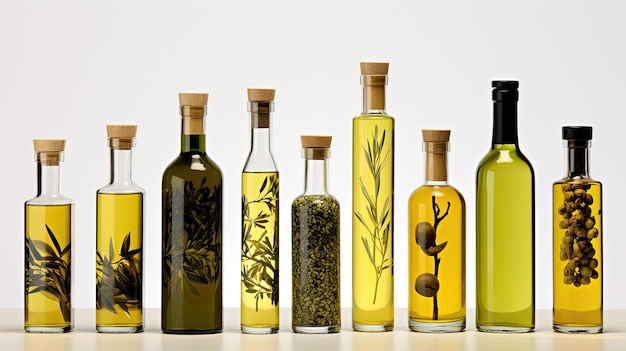 Photo bottles olive oil isolated