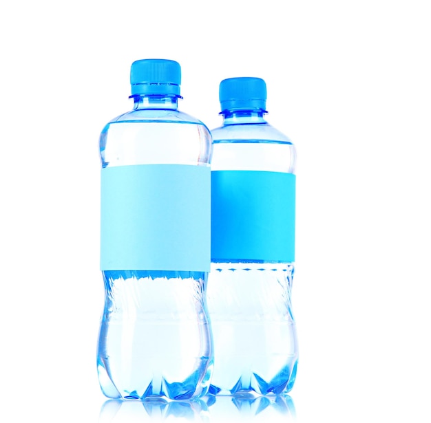 Bottles of water isolated on white